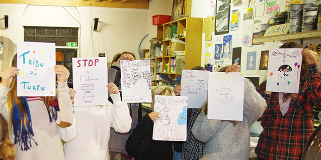 Affiche préparées par les jeunes de la Tribu du futur