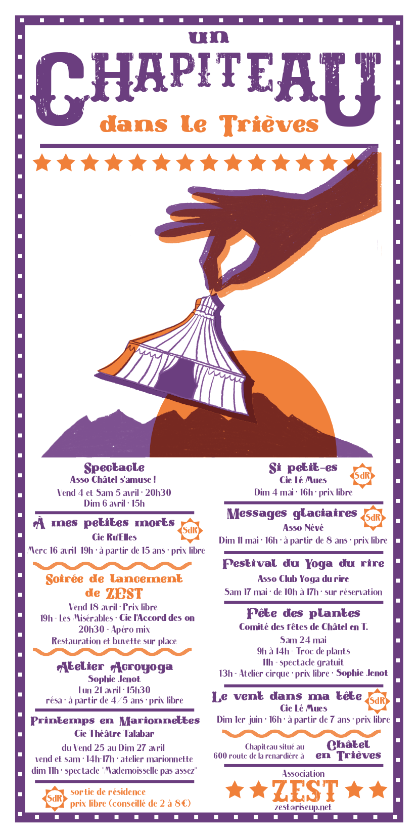 affiche chapiteau Zest