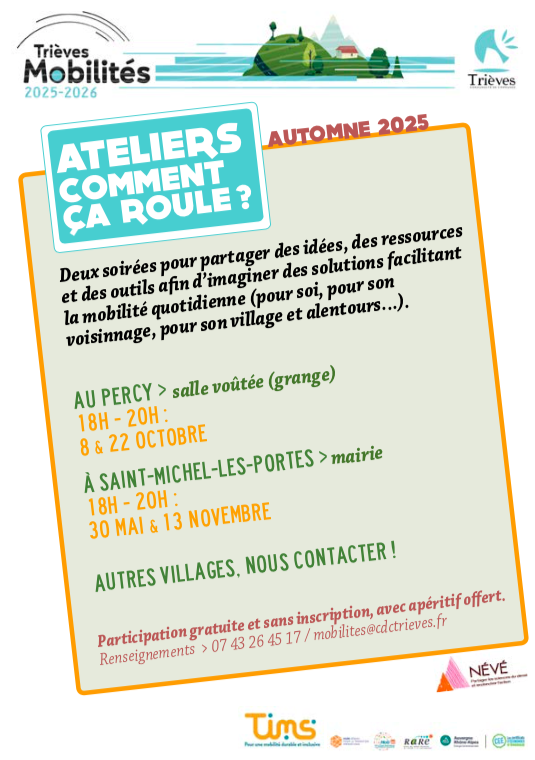 Affiche Ateliers comment ça roule automne 2025 le Pery et Saint-Michel-les-portes